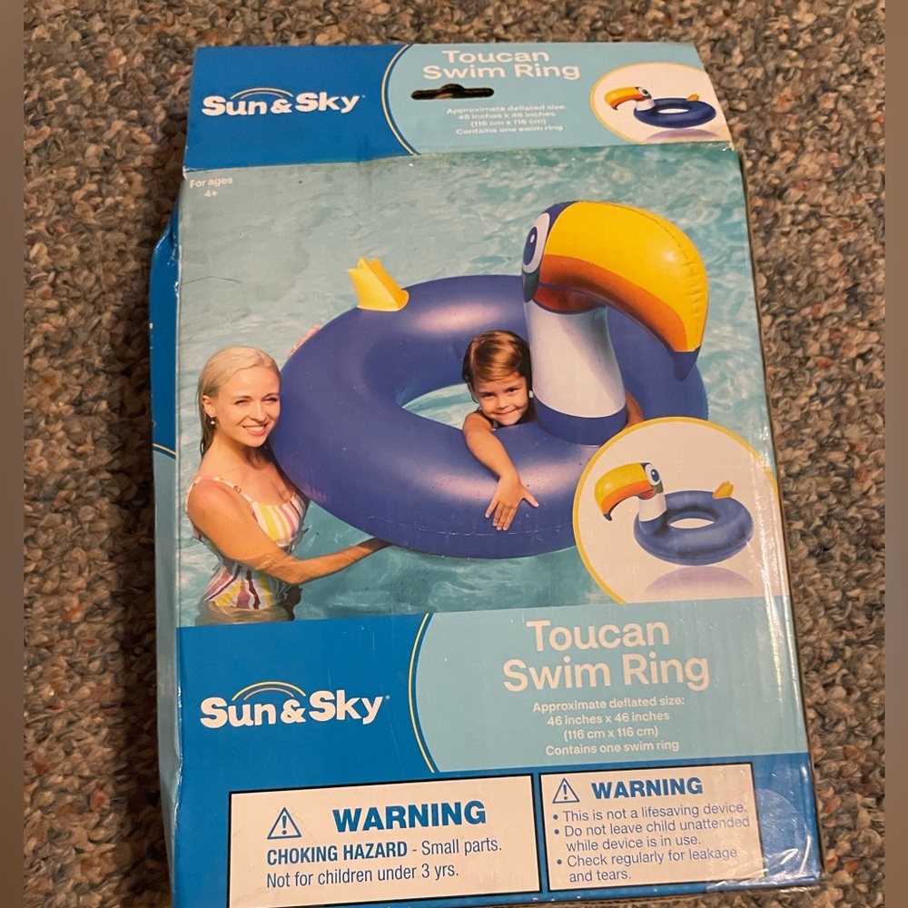Sun & Sky Toucan Swim Ring - Blue and Yellow 46x46